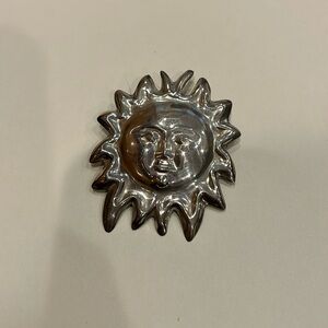 Genuine Vintage Sterling Silver SUN Face Pendant/ Brooch 925 Mexico